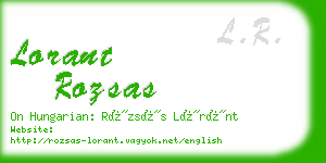 lorant rozsas business card